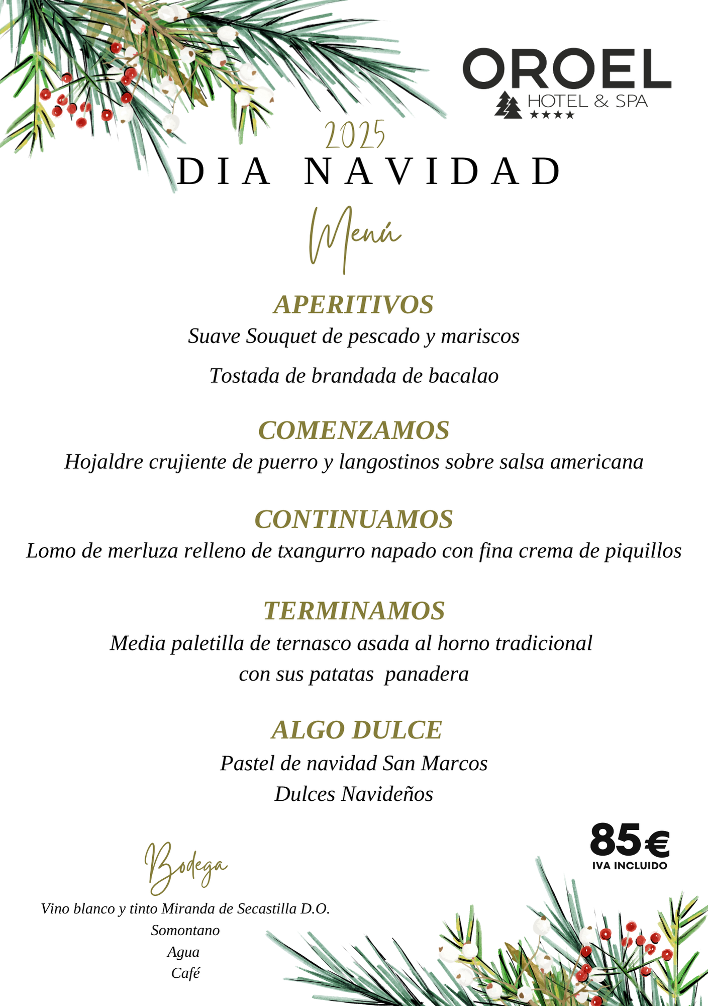Comida de Navidad en OROEL Hotel & SPA Jaca 2025